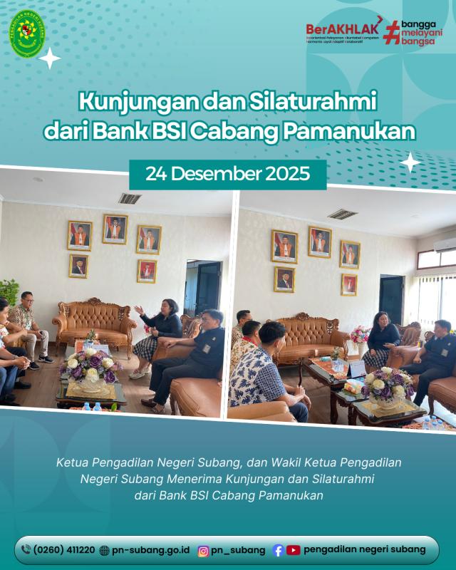 Kunjungan Silaturahmi dari Bank BSI Cab. Pamanukan Kunjungan Silaturahmi dari Bank BSI Cab. Pamanukan
