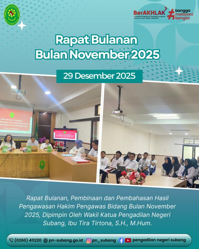 Rapat Bulanan PN Subang Rapat Bulanan PN Subang