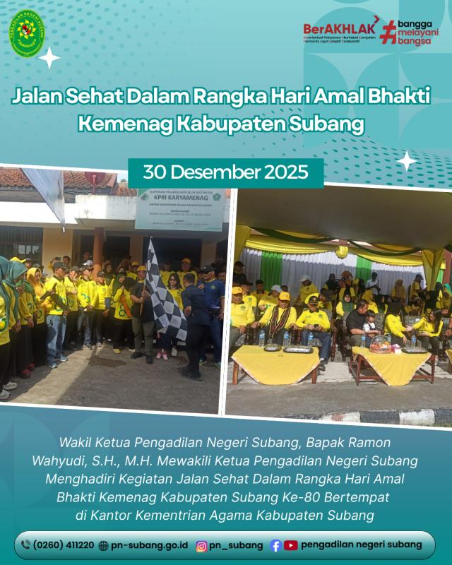 Jalan sehat acara Hari Amal Bakti Kemenag Kab. Subang Jalan sehat acara Hari Amal Bakti Kemenag Kab. Subang