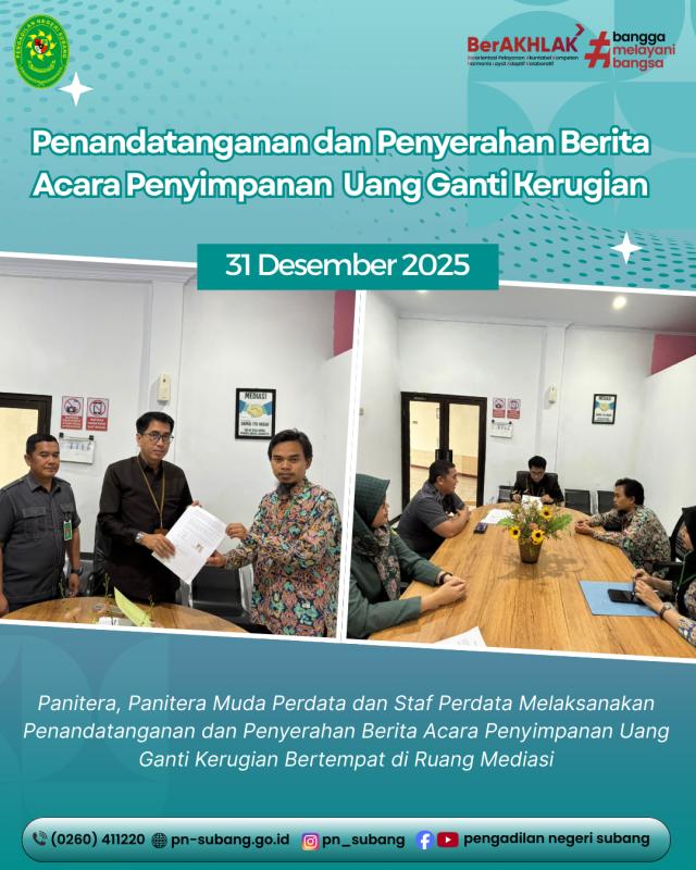 Penandatanganan BA Penyimpanan Uang Ganti Kerugian Penandatanganan BA Penyimpanan Uang Ganti Kerugian