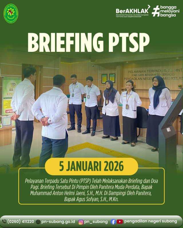 Briefing Petugas PTSP Briefing Petugas PTSP