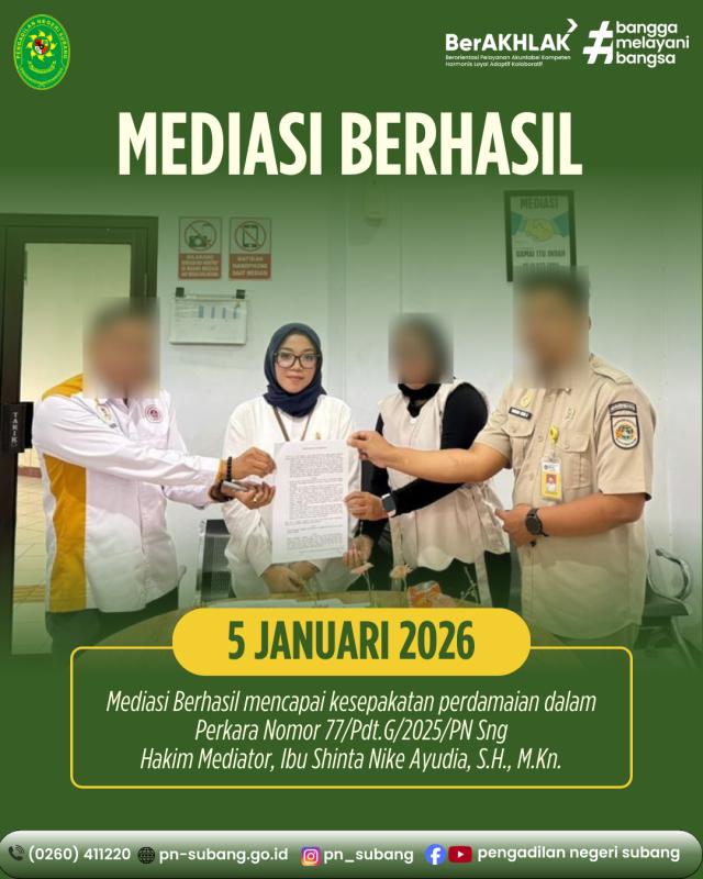 Mediasi Berhasil Mediasi Berhasil