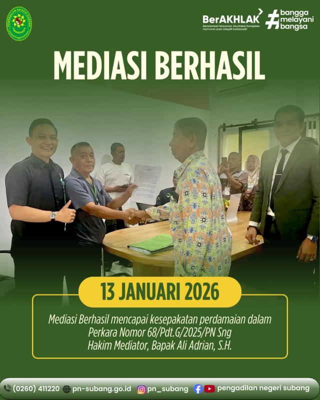 Mediasi Berhasil Mediasi Berhasil
