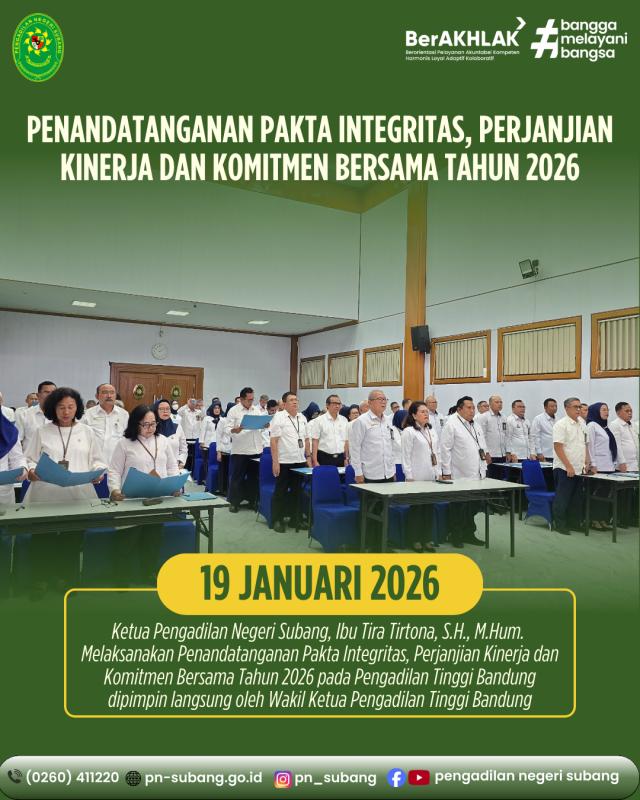 Penandatanganan Pakta Integritas, Perjanjian Kinerja dan Komitmen Bersama Th 2026 Penandatanganan Pakta Integritas, Perjanjian Kinerja dan Komitmen Bersama Th 2026