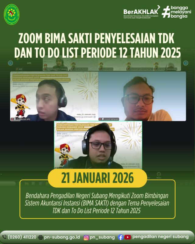 Zoom BIMA SAKTI Penyelesaian TDK dan To The List Periode 12 Th 2025 Zoom BIMA SAKTI Penyelesaian TDK dan To The List Periode 12 Th 2025