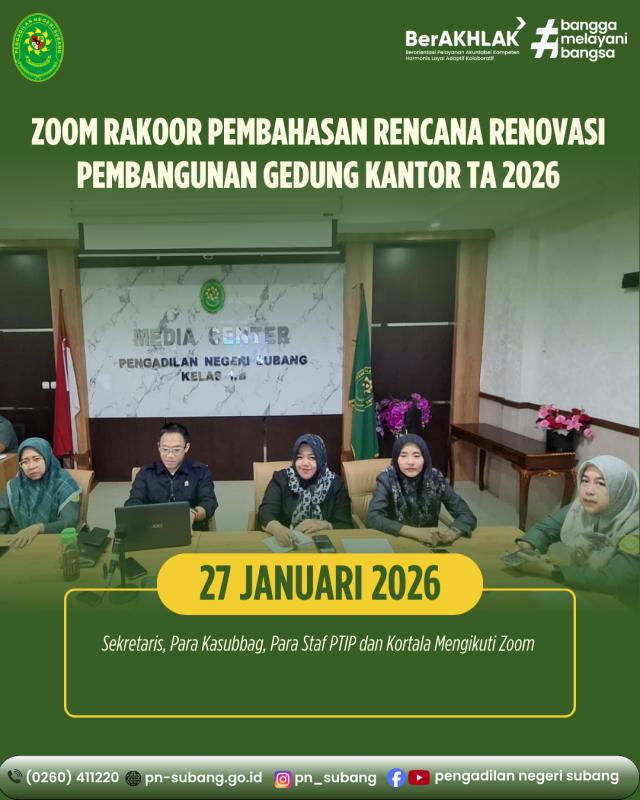 Zoom Rakoor Pembahasan Rencana Renovasi Pembangunan Gedung Kantor TA 2026 Zoom Rakoor Pembahasan Rencana Renovasi Pembangunan Gedung Kantor TA 2026
