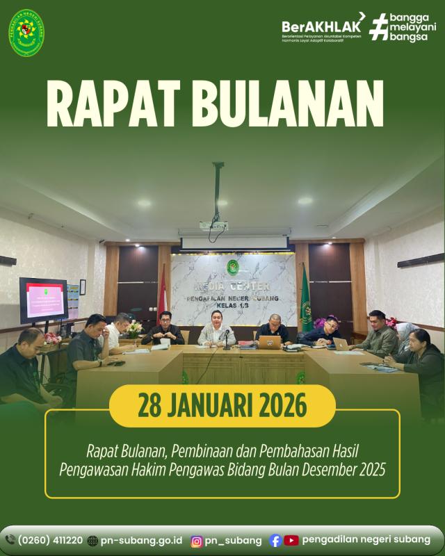 Rapat Bulanan PN Subang Rapat Bulanan PN Subang