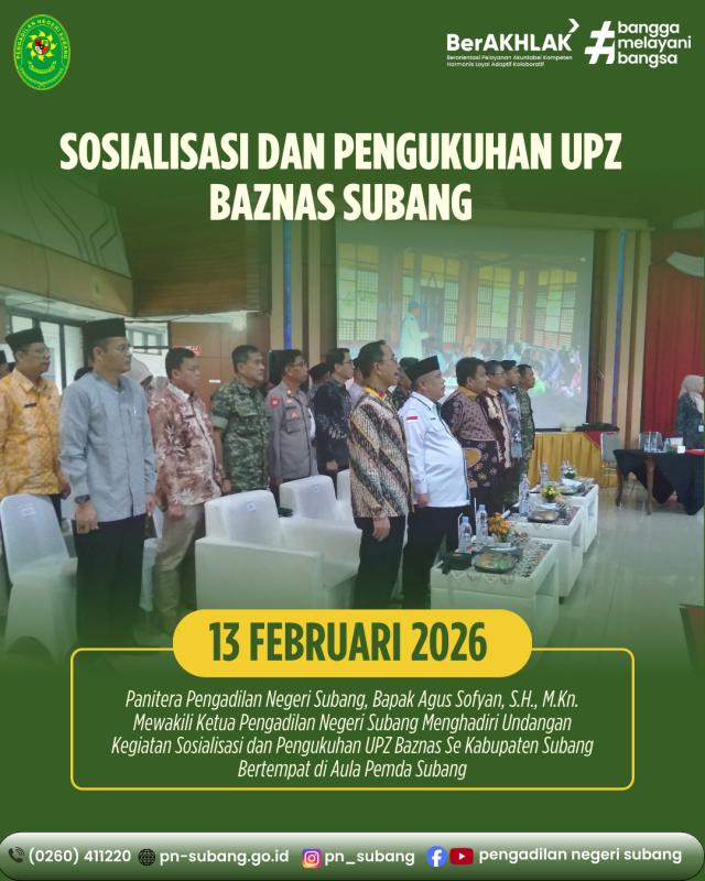 Sosialisasi dan Pengukuhan UPZ Baznas Subang Sosialisasi dan Pengukuhan UPZ Baznas Subang