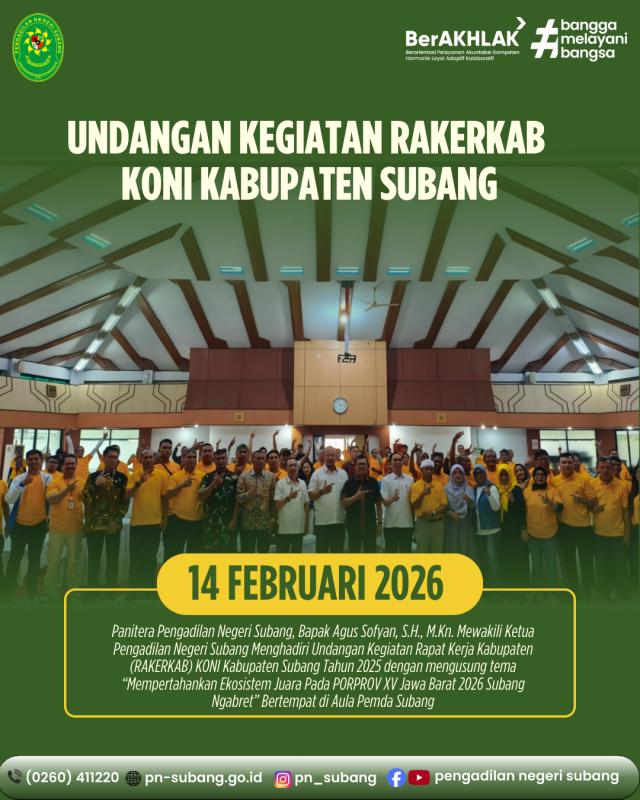 Undangan kegiatan rakerkab Koni Kab. Subang Undangan kegiatan rakerkab Koni Kab. Subang