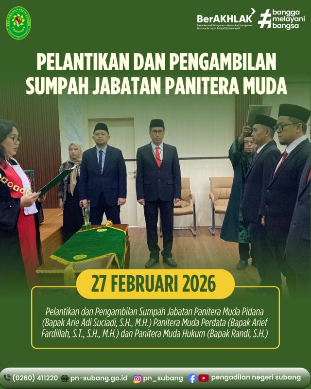 Pelantikan Para Panitera Muda Pelantikan Para Panitera Muda