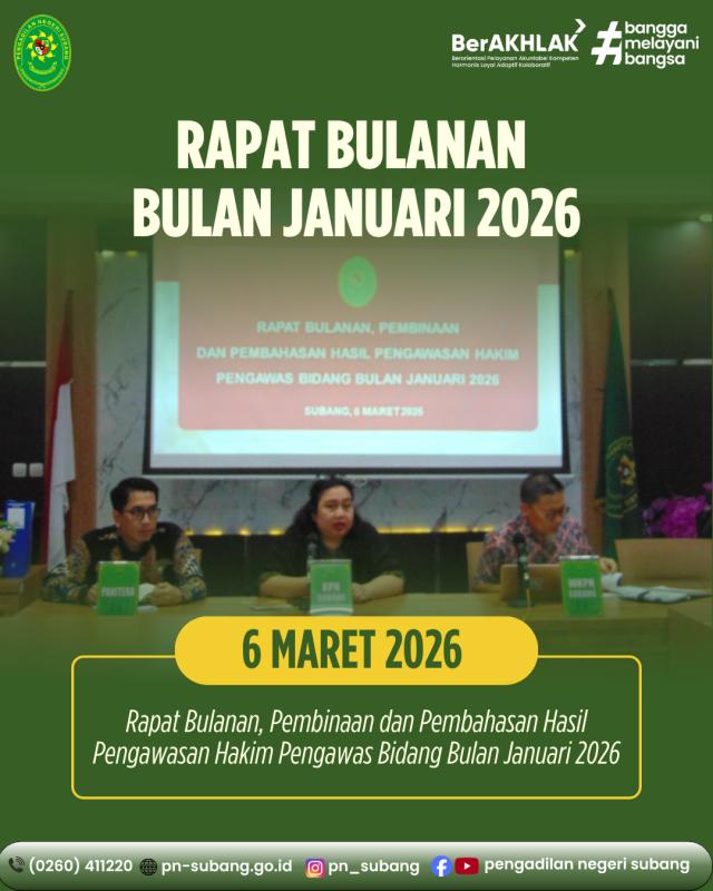 Rapat Bulanan PN Subang Rapat Bulanan PN Subang