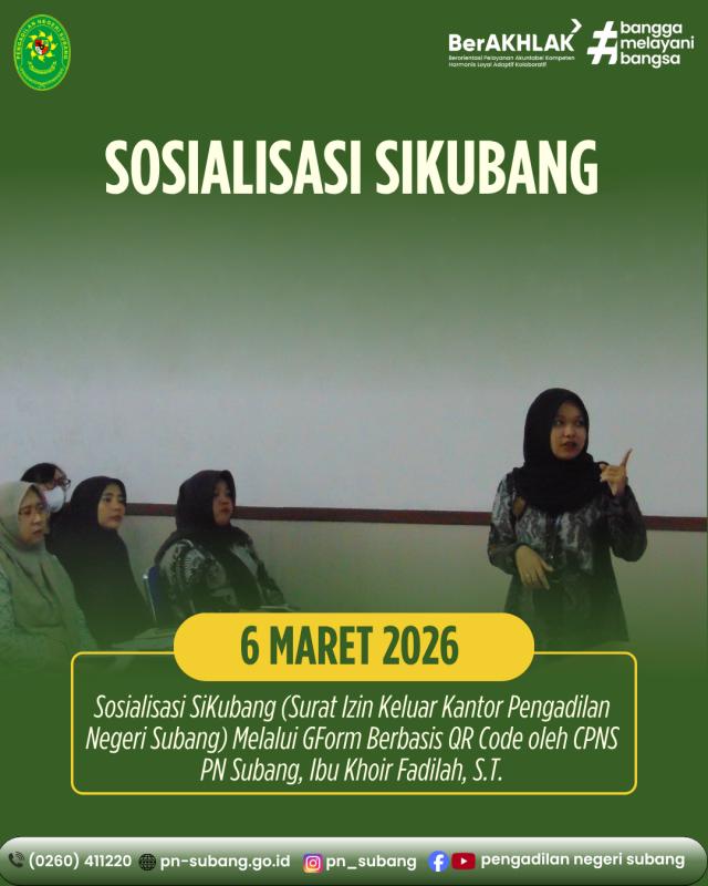 Sosialisasi SIKUBANG Sosialisasi SIKUBANG