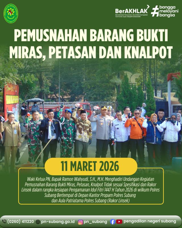 Pemusnahan Barang Bukti Pemusnahan Barang Bukti