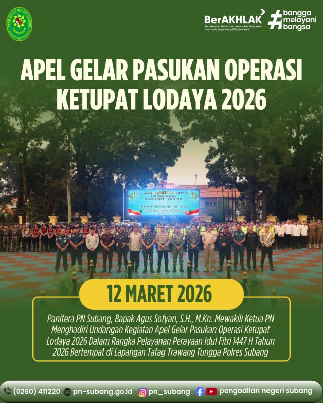 Apel Gelar Pasukan Operasi Ketupat Lodaya 2026 Apel Gelar Pasukan Operasi Ketupat Lodaya 2026