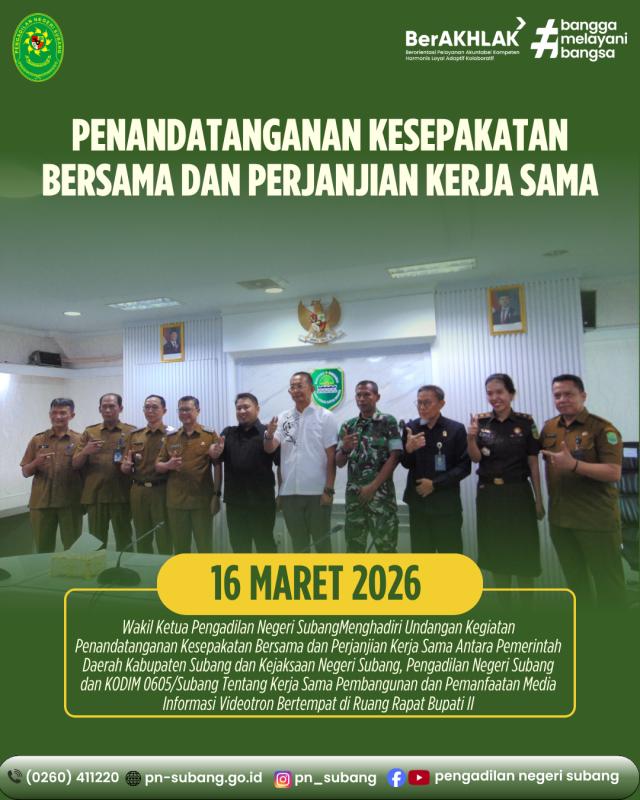 Penandatanganan Kesepakata Bersama dan Perjanjian Kerja Sama Penandatanganan Kesepakata Bersama dan Perjanjian Kerja Sama