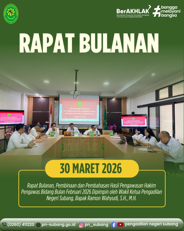 Rapat Bulanan PN Subang Rapat Bulanan PN Subang