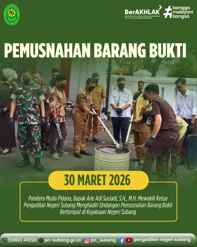 Pemusnahan Barang Bukti Pemusnahan Barang Bukti