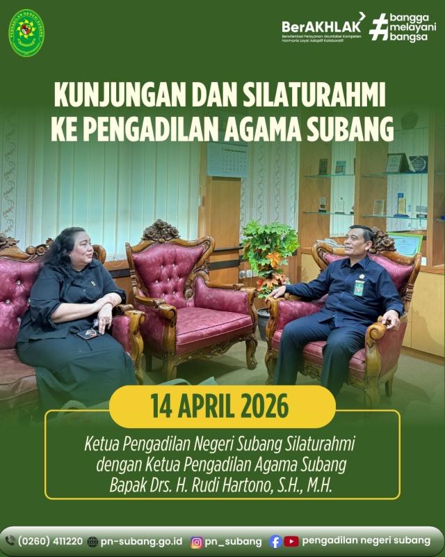 Kunjungan dan Silaturahmi Ke Pengadilan Agama Subang Kunjungan dan Silaturahmi Ke Pengadilan Agama Subang