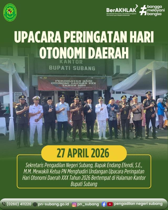 Upacara Peringatan Hari Otonomi Daerah Upacara Peringatan Hari Otonomi Daerah