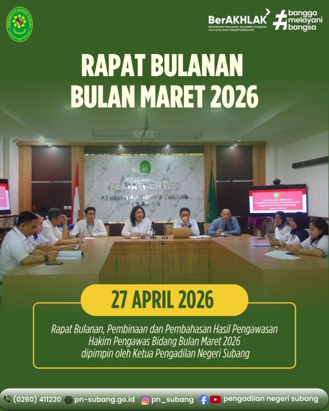 Rapat Bulanan PN Subang Rapat Bulanan PN Subang