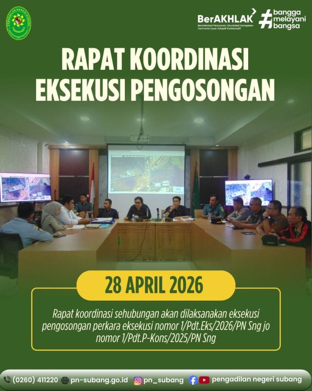 Rapat Koordinasi Eksekusi Pengosongan Rapat Koordinasi Eksekusi Pengosongan