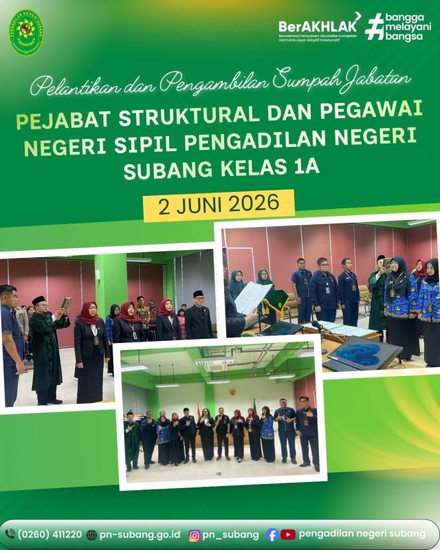 Pelantikan dan Pengambilan Sumpah Jabatan Pelantikan dan Pengambilan Sumpah Jabatan