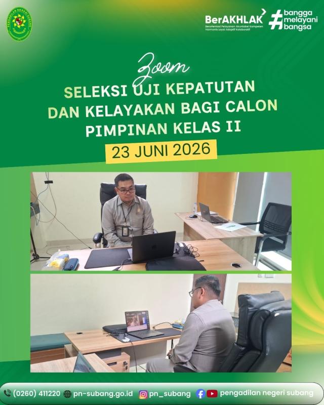 Seleksi Uji Kepatutan dan Kelayakan bagi Capim Kelas II Seleksi Uji Kepatutan dan Kelayakan bagi Capim Kelas II