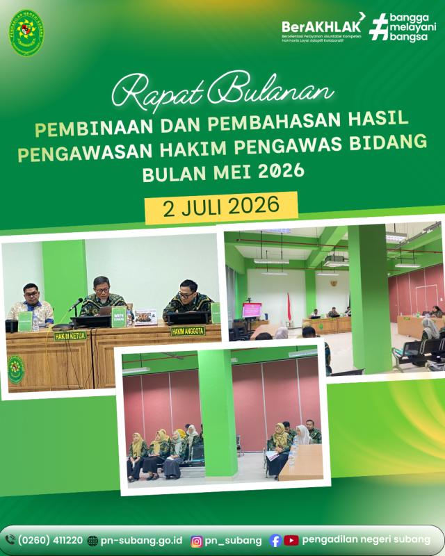Rapat Bulanan PN Subang Rapat Bulanan PN Subang