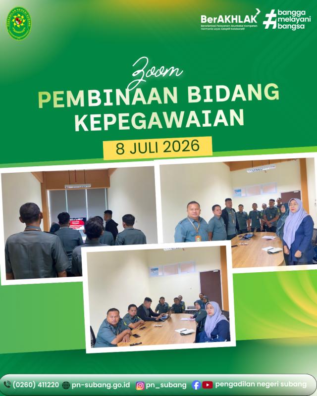 Zoom Pembinaan Bidang Kepegawaian Zoom Pembinaan Bidang Kepegawaian