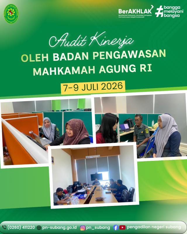 Audit Kinerja oleh Bawas MA RI Audit Kinerja oleh Bawas MA RI