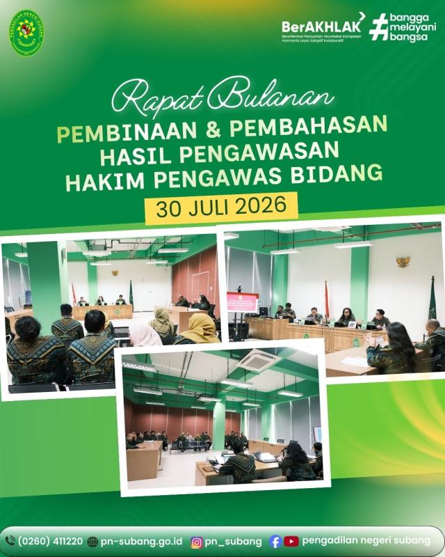 Rapat Bulanan PN Subang Rapat Bulanan PN Subang