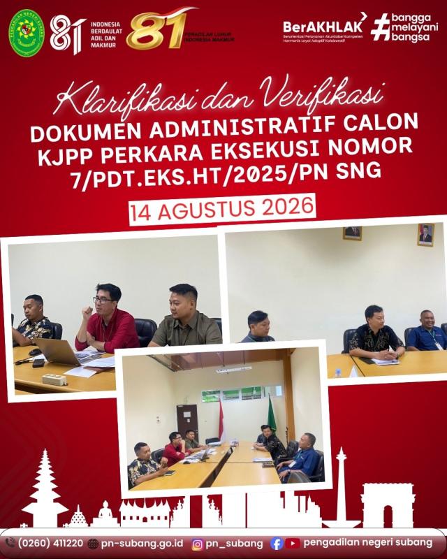 Klarifikasi dan Verifikasi Adinistratif calon KJPP Klarifikasi dan Verifikasi Adinistratif calon KJPP