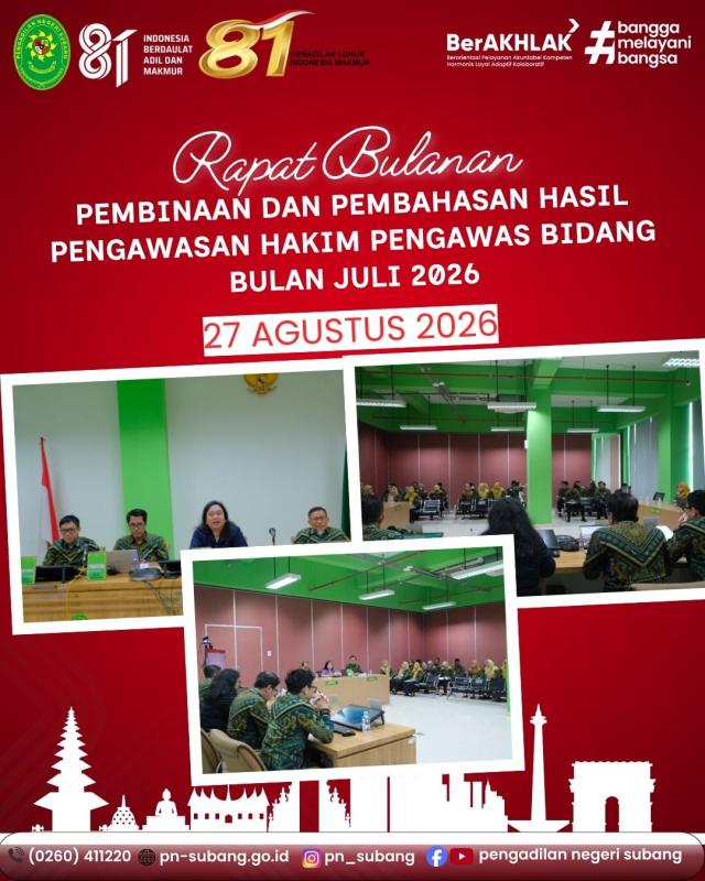Rapat Bulanan PN Subang Rapat Bulanan PN Subang