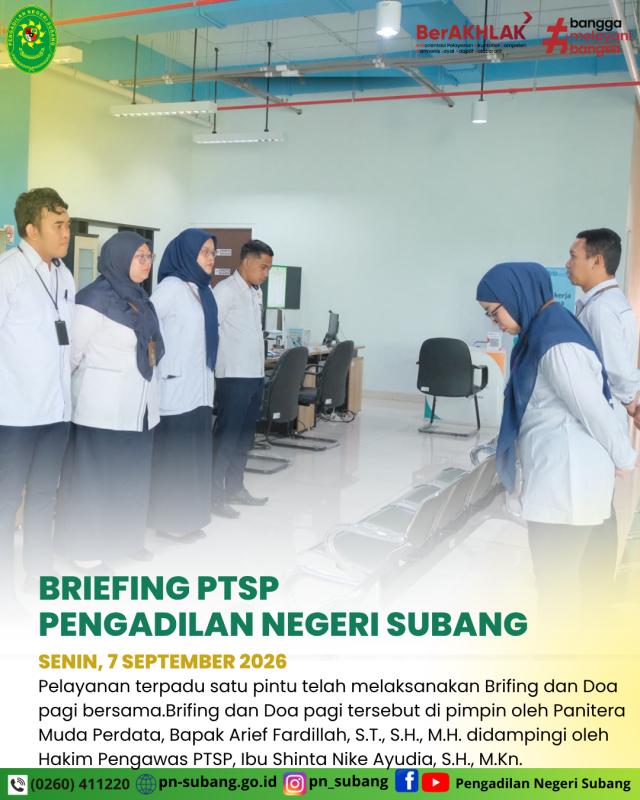 Briefing PTSP Pagi Briefing PTSP Pagi