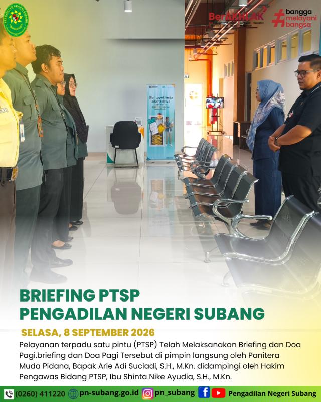 Briefing PTSP Pagi Briefing PTSP Pagi